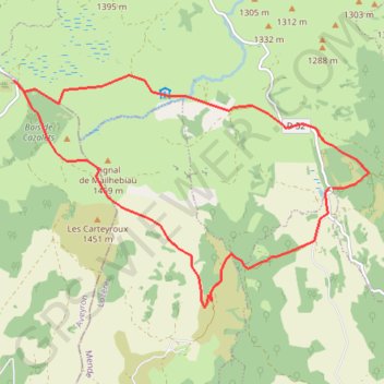 Itinéraire Le Mailhebiau, distance, dénivelé, altitude, carte, profil, trace GPS