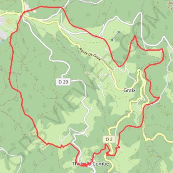 Itinéraire Thellis La Combe - Croix de Chaubouret, distance, dénivelé, altitude, carte, profil, trace GPS