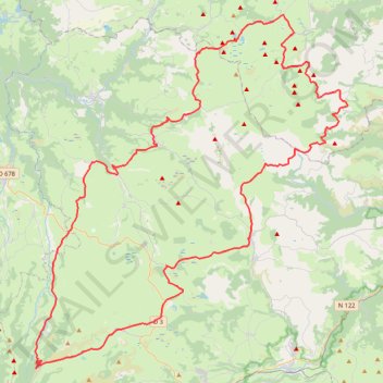 Itinéraire Cyclo. Des plateaux du Cézallier au pays d’Alagnon – parcours 1, distance, dénivelé, altitude, carte, profil, trace GPS