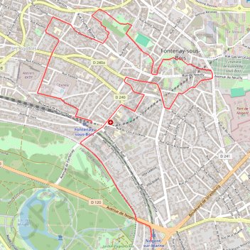 Itinéraire Paysages Fontenaysiens - Fontenay-sous-Bois, distance, dénivelé, altitude, carte, profil, trace GPS