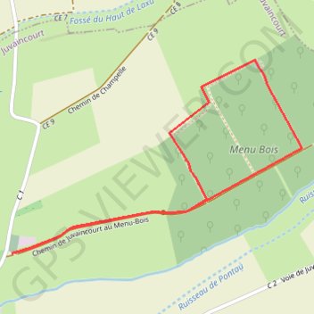 Itinéraire Sentier du Menu Bois - Juvaincourt, distance, dénivelé, altitude, carte, profil, trace GPS