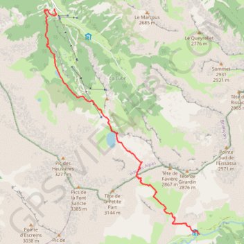 Itinéraire De Ceillac à Maljasset, distance, dénivelé, altitude, carte, profil, trace GPS