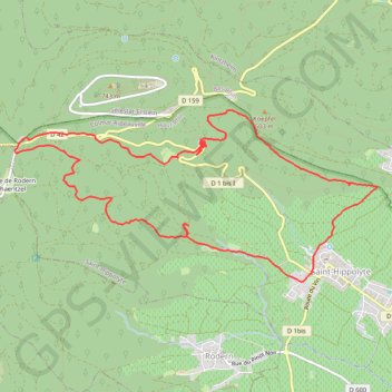 Itinéraire Saint Hippolite, distance, dénivelé, altitude, carte, profil, trace GPS