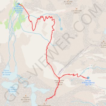 Itinéraire Oulette PV Bayssellance Oulettes, distance, dénivelé, altitude, carte, profil, trace GPS