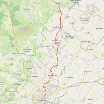 Itinéraire Le chemin aux Anglais - Périers à Coutances, distance, dénivelé, altitude, carte, profil, trace GPS