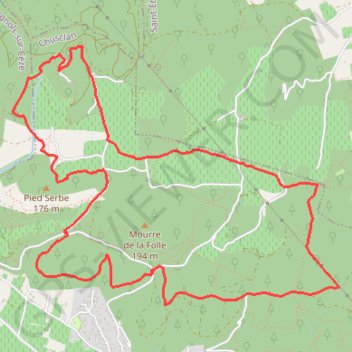 Itinéraire Fontaine du renard - La Rouvière, distance, dénivelé, altitude, carte, profil, trace GPS