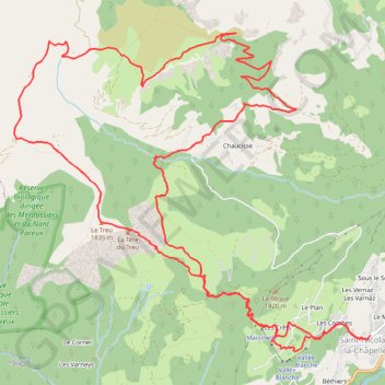 Itinéraire Le Treu La Croix Cartier, distance, dénivelé, altitude, carte, profil, trace GPS