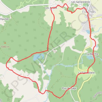 Itinéraire Fournols - Puy du Sapt, distance, dénivelé, altitude, carte, profil, trace GPS