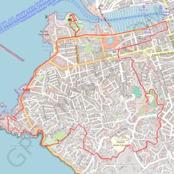 Itinéraire Marseille - Notre-Dame de la Garde - Corniche, distance, dénivelé, altitude, carte, profil, trace GPS