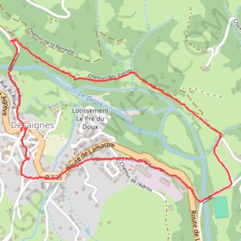 Itinéraire Randonnees desaignes tour des vignes, distance, dénivelé, altitude, carte, profil, trace GPS