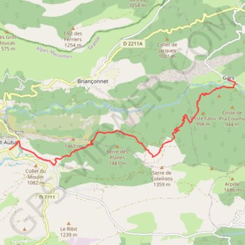 Itinéraire Saint-Auban - Gars, distance, dénivelé, altitude, carte, profil, trace GPS