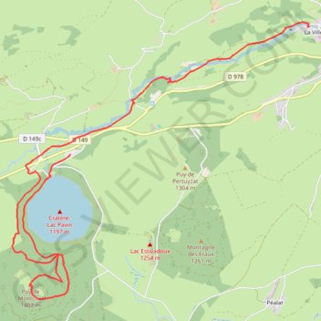 Itinéraire Au Puy de Montchal (Lac Pavin-Auvergne), distance, dénivelé, altitude, carte, profil, trace GPS