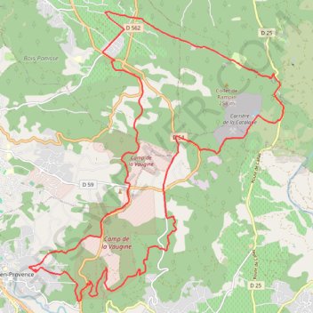 Itinéraire Pennafort petite sortie, distance, dénivelé, altitude, carte, profil, trace GPS