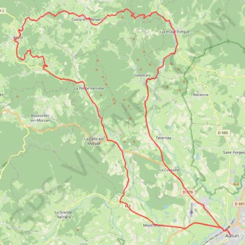 Itinéraire D'Autun à Cussy-en-Morvan par Anost, distance, dénivelé, altitude, carte, profil, trace GPS