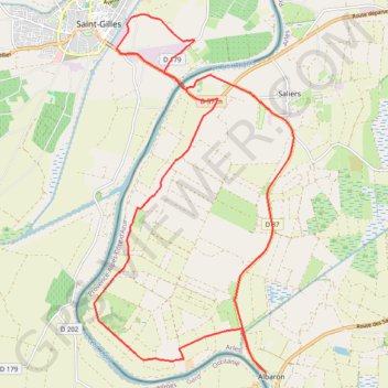 Itinéraire Le marais d'Albaron à Saliers - Albaron, distance, dénivelé, altitude, carte, profil, trace GPS