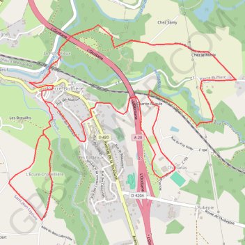 Itinéraire Circuit des trois rivières et des trois viaducs - Pierre-Buffière, distance, dénivelé, altitude, carte, profil, trace GPS