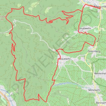 Itinéraire Ribeauvillé - Col de Seelacker, distance, dénivelé, altitude, carte, profil, trace GPS