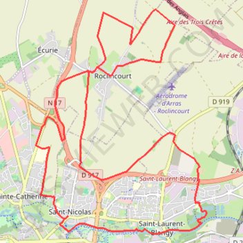 Itinéraire Le chemin du fond de Ryonval - Saint-Nicolas-lez-Arras, distance, dénivelé, altitude, carte, profil, trace GPS