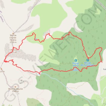 Itinéraire Col de Chante Perdrix, distance, dénivelé, altitude, carte, profil, trace GPS