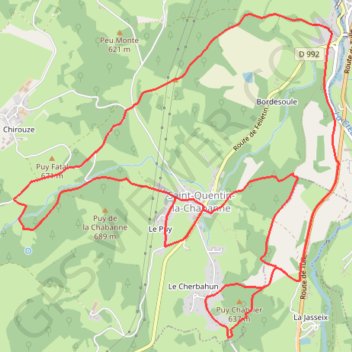 Itinéraire Boucle de Saint-Quentin la Chabanne, distance, dénivelé, altitude, carte, profil, trace GPS