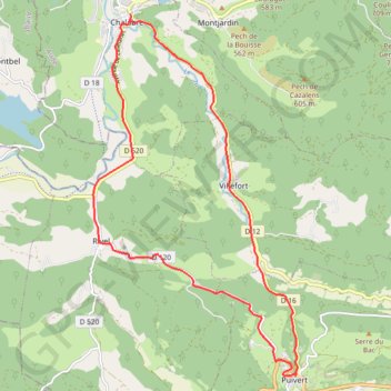 Itinéraire Chalabre, distance, dénivelé, altitude, carte, profil, trace GPS