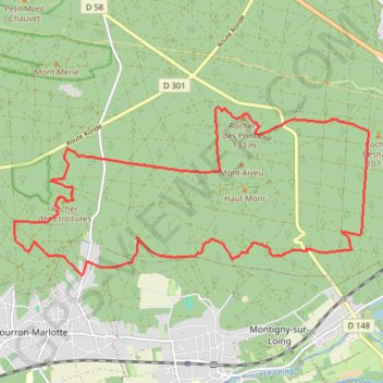 Itinéraire Vers Bourron-Marlotte, distance, dénivelé, altitude, carte, profil, trace GPS