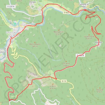 Itinéraire Monts de Saint-Gervais : Castanet-le-bas, Maurian et col de la Pierre Plantée, distance, dénivelé, altitude, carte, profil, trace GPS