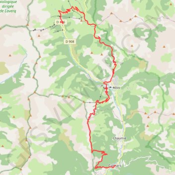 Itinéraire vtt la foux d'allos, distance, dénivelé, altitude, carte, profil, trace GPS