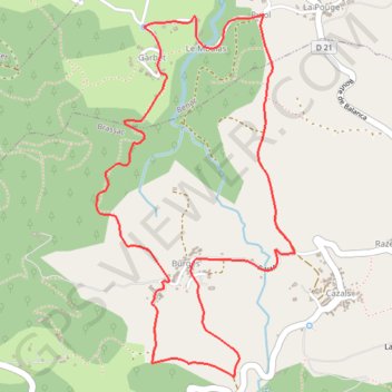 Itinéraire Garbet vers Burges, distance, dénivelé, altitude, carte, profil, trace GPS