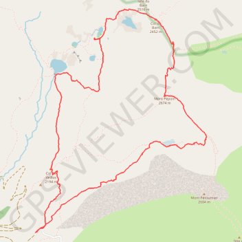 Itinéraire Les lacs de Millefonts et Mont pépoiri, distance, dénivelé, altitude, carte, profil, trace GPS