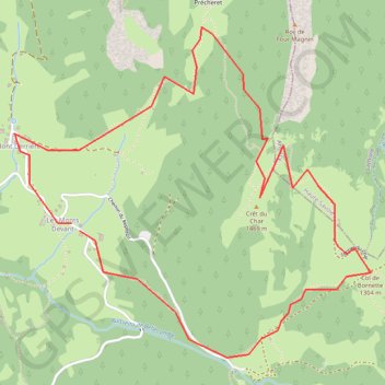 Itinéraire Sentier du Char, distance, dénivelé, altitude, carte, profil, trace GPS