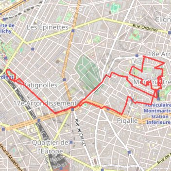 Itinéraire Paris (75000), distance, dénivelé, altitude, carte, profil, trace GPS