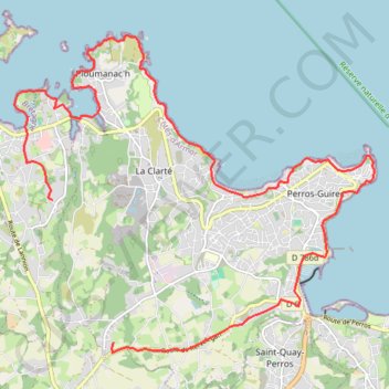 Itinéraire La cote de Granit rose, distance, dénivelé, altitude, carte, profil, trace GPS