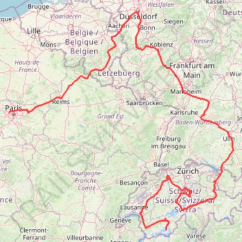 Itinéraire 2025-10-24 Beeline Suisse 1, distance, dénivelé, altitude, carte, profil, trace GPS