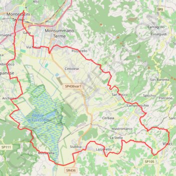 Itinéraire 1.Vinci, distance, dénivelé, altitude, carte, profil, trace GPS