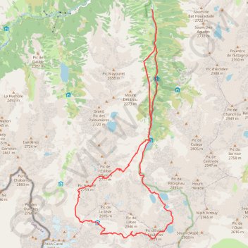 Itinéraire Estom Araillé Gentianes, distance, dénivelé, altitude, carte, profil, trace GPS