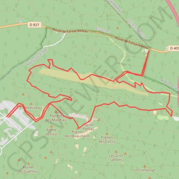 Itinéraire Croix Saint-Jérôme - Fontainebleau, distance, dénivelé, altitude, carte, profil, trace GPS