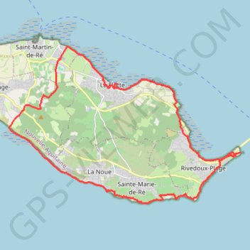 Itinéraire Boucle Sud Est de l'Île-de-Ré - Sainte-Marie-en-Ré, distance, dénivelé, altitude, carte, profil, trace GPS