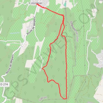 Itinéraire Colombier boussargues, distance, dénivelé, altitude, carte, profil, trace GPS