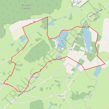 Itinéraire Les 6 Etangs 12.5 Km vers Lussat Etang des landes, distance, dénivelé, altitude, carte, profil, trace GPS