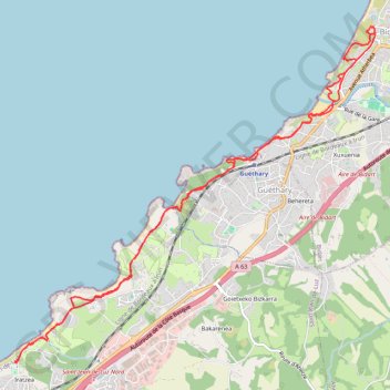 Itinéraire Sentier du littoral Basque St-Jean-De-Luz <-> Bidart, distance, dénivelé, altitude, carte, profil, trace GPS