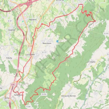 Itinéraire Le Salève - Neydens, distance, dénivelé, altitude, carte, profil, trace GPS