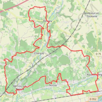 Itinéraire Vision de la Touraine autour de Nazelles Négron, distance, dénivelé, altitude, carte, profil, trace GPS
