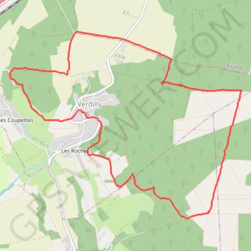 Itinéraire Verdilly, les bois de Barbillon, distance, dénivelé, altitude, carte, profil, trace GPS