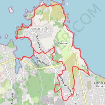 Itinéraire Les sentiers de Ploumanac'h, distance, dénivelé, altitude, carte, profil, trace GPS