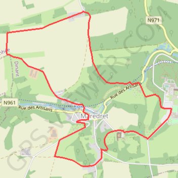 Itinéraire ANHEE-MAREDSOUS-Promenade 4, distance, dénivelé, altitude, carte, profil, trace GPS