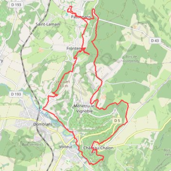 Itinéraire Passenans, distance, dénivelé, altitude, carte, profil, trace GPS