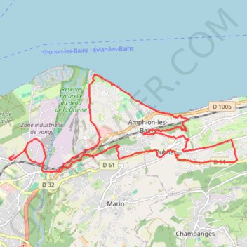 Itinéraire Thonon-les-Bains Course, distance, dénivelé, altitude, carte, profil, trace GPS