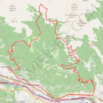 Itinéraire Condove Alpe Ghet Prarotto Grange (val Susa), distance, dénivelé, altitude, carte, profil, trace GPS