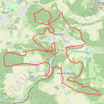 Itinéraire Trail La Wastiaise (Vallée de la Molignée) 30k, distance, dénivelé, altitude, carte, profil, trace GPS